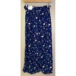 Old Navy NWT Smocked-Waist Navy Floral-Print Midi Skirt Photo 5
