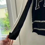 PINK - Victoria's Secret PINK Victoria Secret Long Sleeve Crewneck Women’s Sz Small Bling Black and White Photo 3