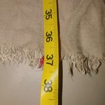 V. Fraas Scarf Wrap Beige Plaid Vintage Fringe Edges Lightweight Cotton Viscose Photo 4