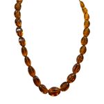 Natural Baltic Amber Women’s Necklace Strung on 12k Gold Chain Orange Photo 2