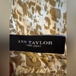 Ann Taylor  Cotton Silk Scarf Lemon & Taupe Abstract Dot Lightweight Pom Pom Trim Photo 3