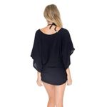 Luli Fama Revolve Rosita Buena South Beach Dress cover up Black gold cinch sides Photo 2