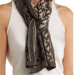 Michael Kors NWT Metallic Pindot Logo Scarf Gold Black Photo 0