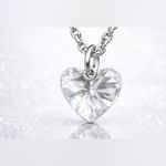 Dolce & Gabbana Vintage D&G Jewels Clear Crystal Heart Necklace w Logo Pendant Original Packing Photo 4