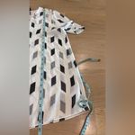 Theory short sleeve a line top brush grey multi print silk blouse medium NWT Photo 6