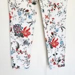 ERDEM Millicent White Multi Floral Crop Jeans Pants 8 Photo 2