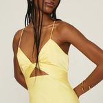 Ieena for Mac Duggal Twist Front Gown Yellow Womens Size 14 Photo 3