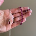 Sterling Silver Pink Tennis Bracelet Necklace Earring Set Emerald Cut Clean Girl Photo 9