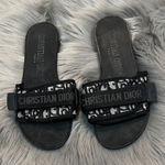 EUC Fashion Sandals Slides Dark Navy Blue, Black and Tan Slides sz 38 Photo 0