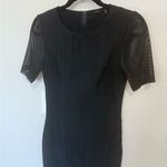 Elie Tahari Marianna Black Mesh Bodycon Midi Cocktail Dress Size 4 Photo 4
