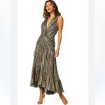 MISA Los Angeles Ava Plunging Twist Metallic Maxi Dress Photo 1