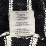 Alice + Olivia Ottoman Linen Blend Striped Sweater Black/White Round Neck Size XS Photo 6