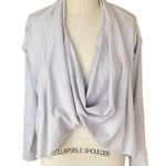 Zyia  Gray Yoga Wrap Pullover Open Cardigan Activewear Top ~ Women's Size MEDIUM Photo 2