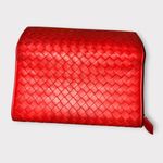 Bottega Veneta Red Woven Leather Crossbody Bag Photo 9