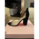 Kate Spade New York Marci Black Heeled Sandals Embellished Strap Size 7.5 Photo 2