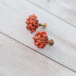 Vintage Screw Back Earrings Burnt Orange 5/8" Photo 2