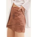 Free People  Summer Love Vegan Suede Mini Skirt Size 12 Brown Modern Cowgirl Photo 8
