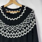 Loft Ann Taylor Black Fair Isle Long Sleeve Sweater Dress S Photo 3