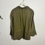 Kate Hill Top Women 16W Olive Green 100% Linen Lagenlook Minimal Modest Coastal Photo 1