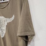 Frye Khaki Green Short Sleeve Graphic Tee with Bull Skull Graphic size XXL Photo 3