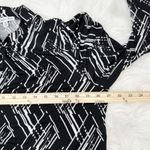 Ophelia Roe  Womens Geometric Print Mock Neck Puff Sleeve Blouse Shirt Top M Photo 6