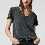 ALLSAINTS ‎ Gray Emelyn V-Neck Stud T-Shirt Size Small Photo 0