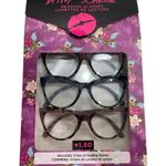Betsey Johnson Reading Glasses 3 Pack Black Blue Tortoise Women +1.50 Photo 0