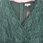 NWT Pinup Fashion Cocktail Dresses Women Lace Top Chiffon Emerald Green Dress Size 14W Photo 4