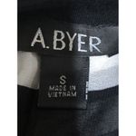 A Byer A. Byer ~ Size Small ~ 3/4 Sleeve Pullover ~ Black/Blue/Purple Striped Sheer Photo 5