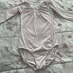 White Long Sleeves Round Neck Nylon Bodysuit, size S Photo 6