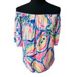 Lilly Pulitzer  Off The Shoulder Sain Top in Pink Sunset - Size Small Photo 3
