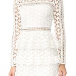 SELF PORTRAIT High‎ Neck Star Lace Paneled Dress White size 8 Photo 0