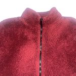 Victoria's Secret  PINK Teddy Full Zip relaxed jacket cozy fleece sherpa Maroon S Photo 5
