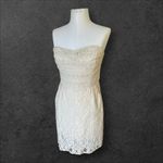 Free People Cream Strapless Lace Mini Dress size 12 Feminine Romantic Flirty Photo 7