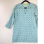 Roberta Roller Rabbit Roller Rabbit Womens Top Blue Sardina Kurta Tunic V Neck 3/4 Sleeve Blouse XS Photo 4