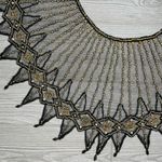 Vintage style beaded collar / necklace / cape fancy accessory formal wear large Gold Photo 1