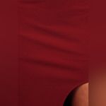 Stunned and Speechless Burgundy Cutout Bodycon Midi Dress Red Size M Photo 3