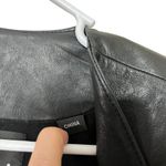 VEDA Women’s Moto Style Jacket Two Tone Black Blue Color Block 100% Leather P/XS Photo 8