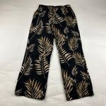 Joie  Black Palm Print Linen Blend Wide Leg Lounge Pant M Photo 5