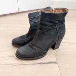 Clarks Womens Leather Ankle Boots Size 8.5M Black Block Heel Western Boho Chic Photo 1