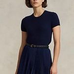 Bruce Field Femme Navy Short Sleeve Sweater Blue Size L Photo 0