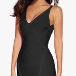 Meilun plunge bodycon bandage dress black large Photo 3