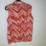 Dana Buchman  Flame Chevron Orange Red Sleeveless Blouse Sz XL Photo 1