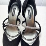 Nine West  Black and Silver Rhinestone Wrapped Pointed Toe Stiletto Pumps‎ 8.5 Photo 2