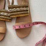ALDO  Genuine Leather Beaded Shell Sandals | Boho Beach Summer Sandals Tan Size 9 Photo 4