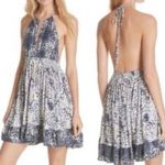 Free People  Beach Days Halter Neck Blue and Ivory Dress - size XS Photo 1