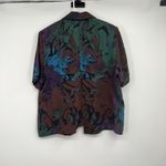 Womens VTG Art Deco 2 Piece Outfit Blouse Skirt Business Career Hawaiian 1980’s Purple Size L Photo 7