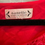 Nanette Lepore Formal Scarlet Dark Pink Lace Floral Ruffle Blouse Plus Size 4X Photo 6