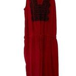 Gap red rayon sleeveless summer dress sundress midi style v-neck comfortable Photo 0