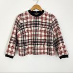 W By Worth Bouclé Knit Plaid Top | Size S Photo 5